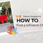 Banner with a pic polaroid pic thats has a signage that shows I love Chennai. And the words Parents Perspective, How to find a school in Chennai.