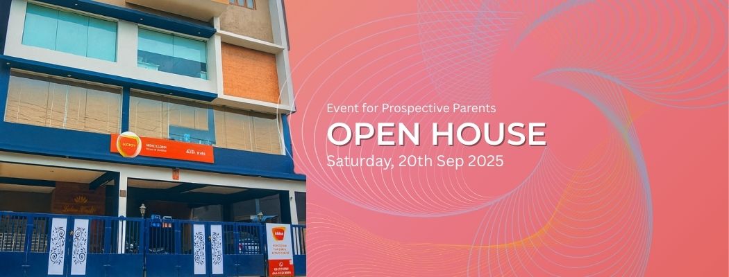 Banner with the picture of Kidoz Montessori School and the Open House date